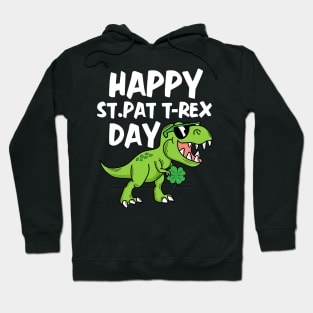 Kids St Patricks Day Cute Dino Happy St Pat Trex Day Toddler Boys Hoodie